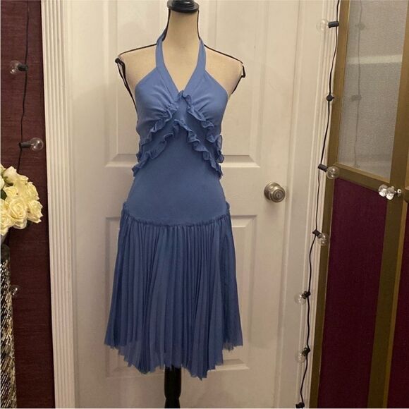 Patrizia Pepe Elegant Blue Halter Dress, S - Picture 1 of 11